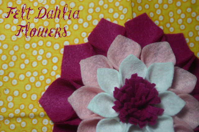 felt dahlia flowers lines across paper with lines template
