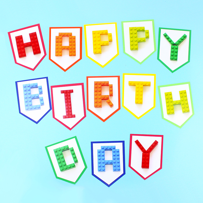 Building Block Birthday Party Banner