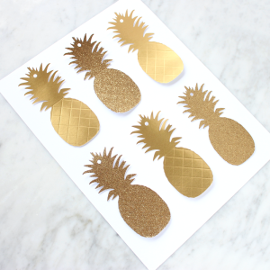 Embossed Gold Pineapple Gift Tags